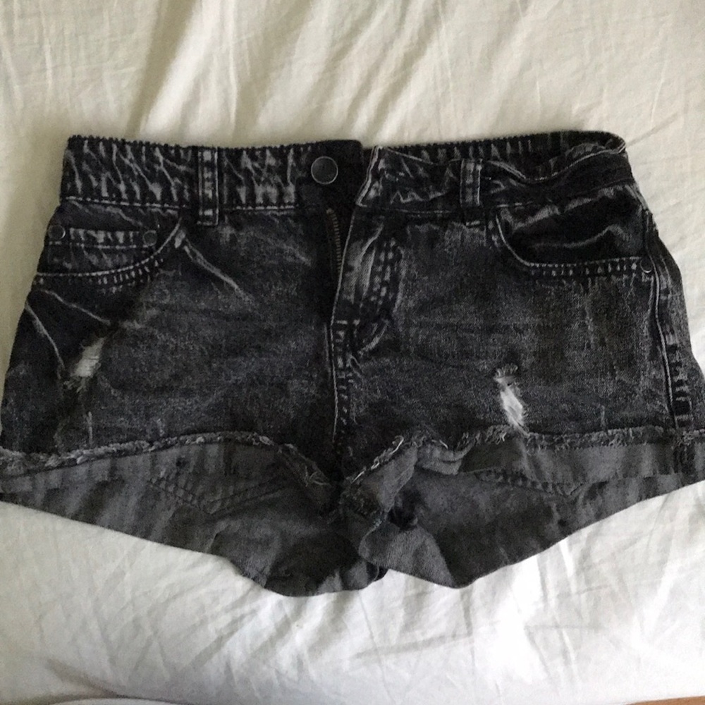 Forever 21 Distressed black Jean shorts